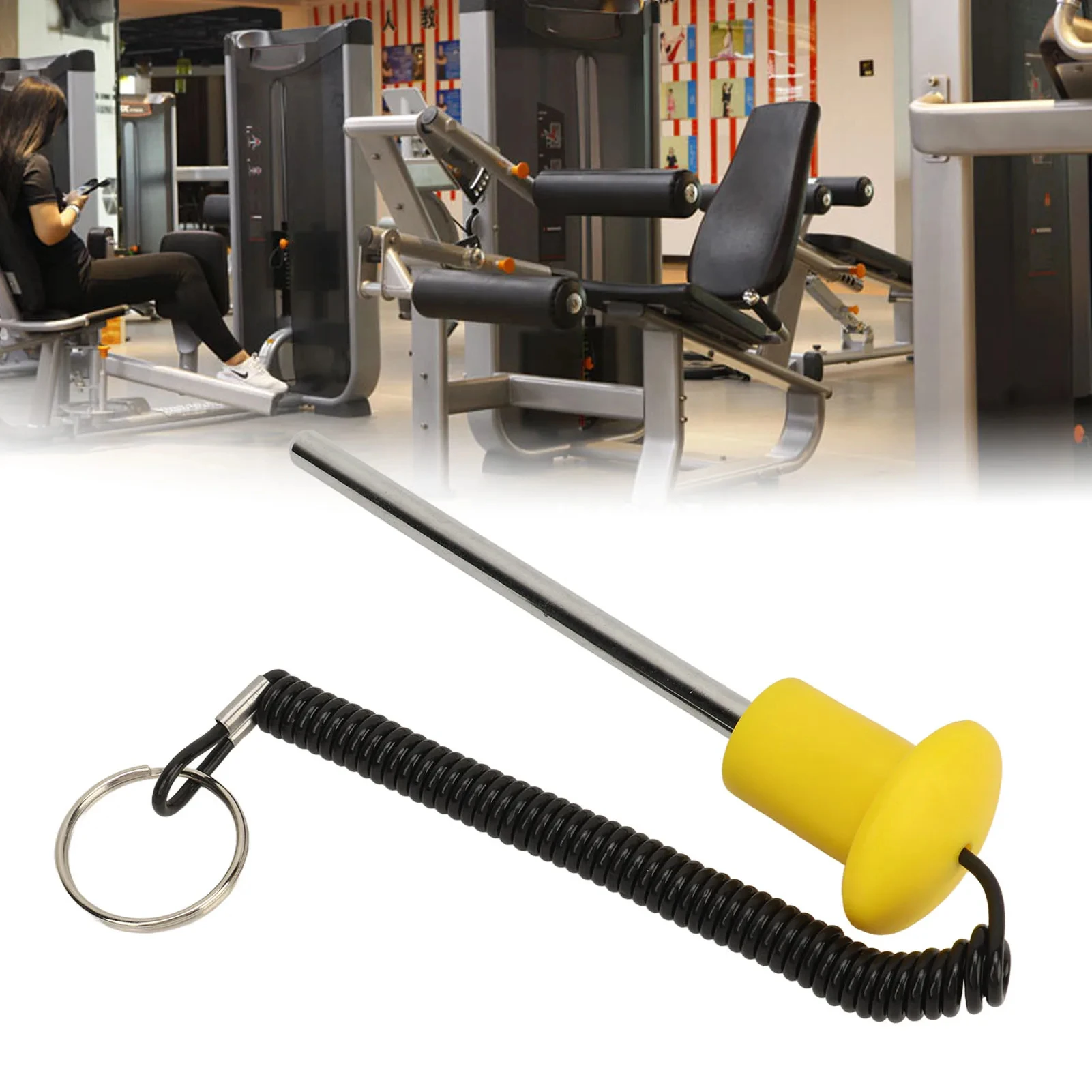 Gym-Gewichtsblock-Steckverriegelung, magnetisch, 8 mm Durchmesser, mit Lanyard, Fitness-Zubehör für Workout und Training