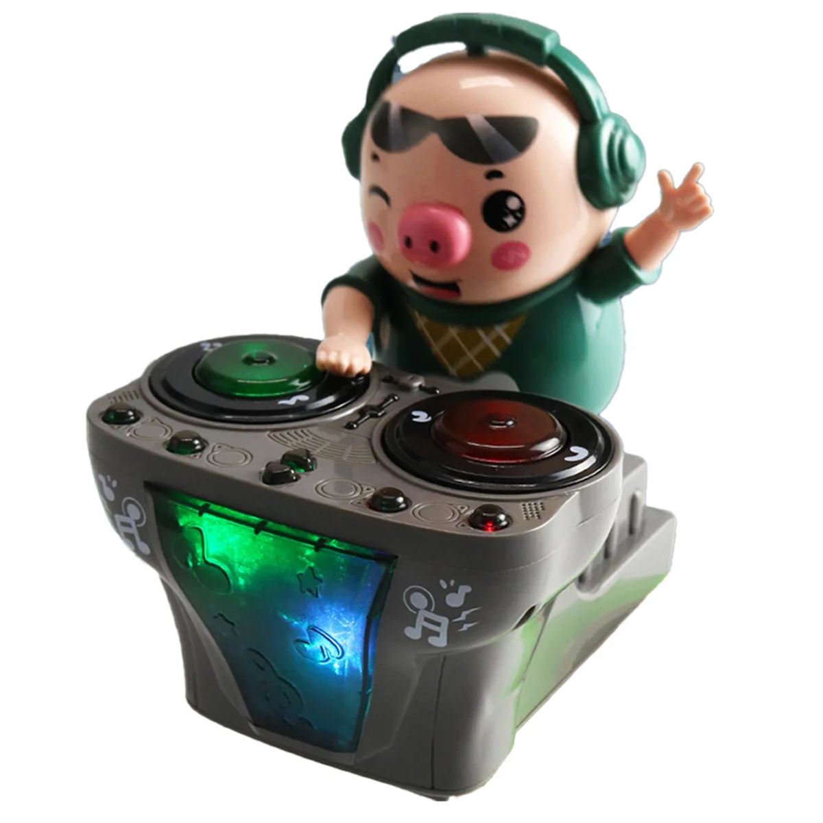 AINY Children Toys DJ Rock Pig Electric Doll Toys Light Music Fun Electronic Party Doll Pig Waddles Dances Musical Toys