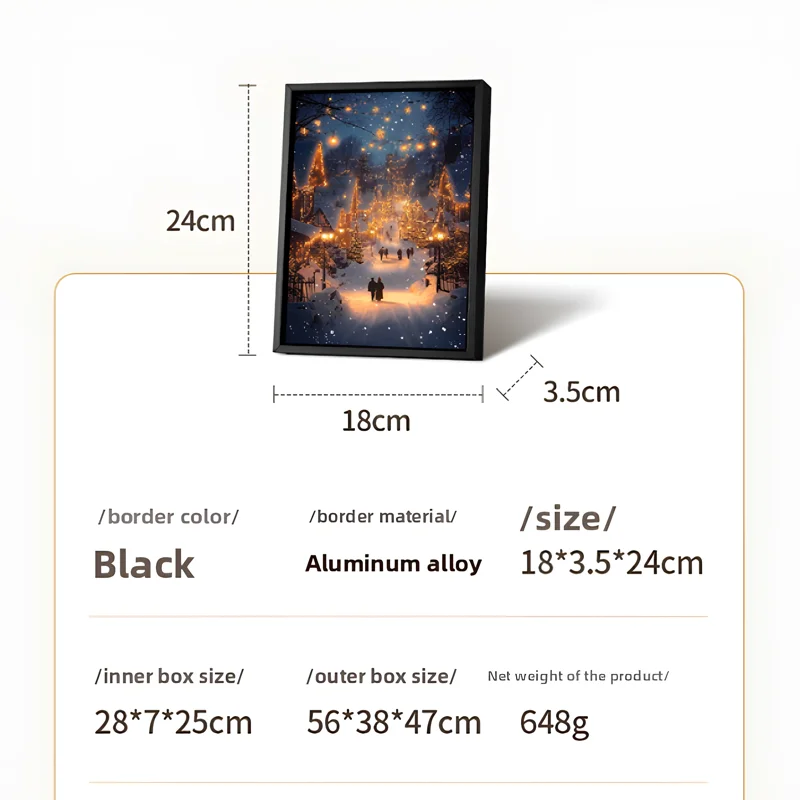 Regalo de Navidad creativo, pintura de luz LED alimentada por USB, lámpara de atmósfera de luz nocturna, puede tocar música, adornos de decoración de escritorio para habitación