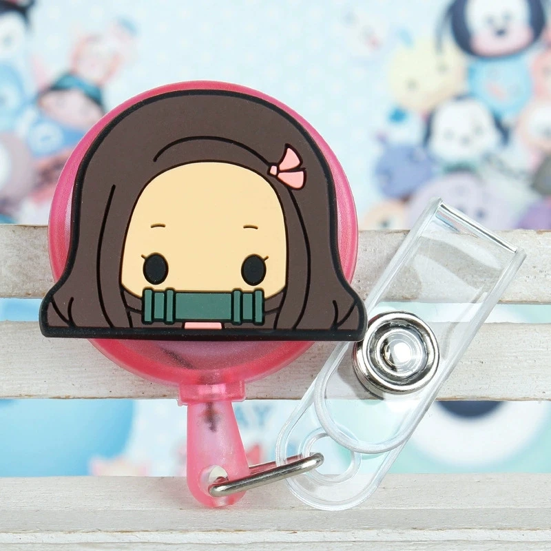 Cute Cartoon Anime ID Card Holder Scalable Toggle Clip Employee Card Doctor Nurse Chest Card Student Bus Card Holder - view 6