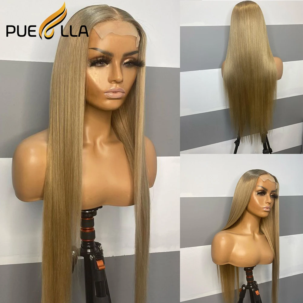 30 Inch Honey Blonde 13x4 Straight Lace Front Wigs Transparent Frontal Wig Brazilian Hair Wig For Women Hair 180 Density Wig