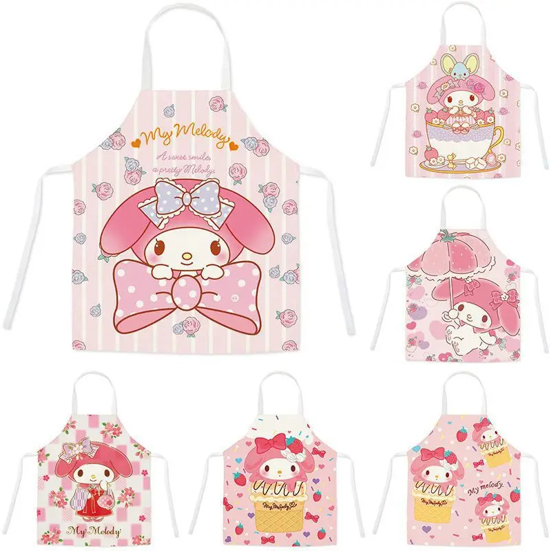 Sanrio niedlich meine Melodie erwachsenes Kind Anti Fouling ärmellose Schürze Arbeits kleidung Home Küche Kochen Backs chürze Frauen Reinigung Geschenk