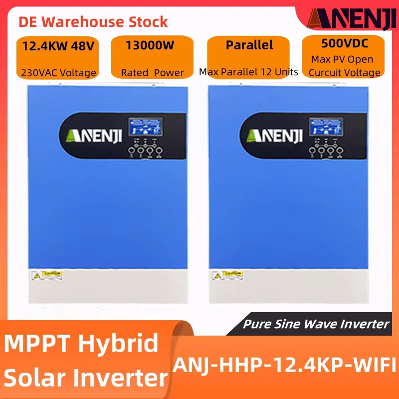 12400W Hybrid Solar Inverter 48V 220V Mppt 120A Charge Controller Pure Sine Wave Inverter PV Input 500V For Solar Panel