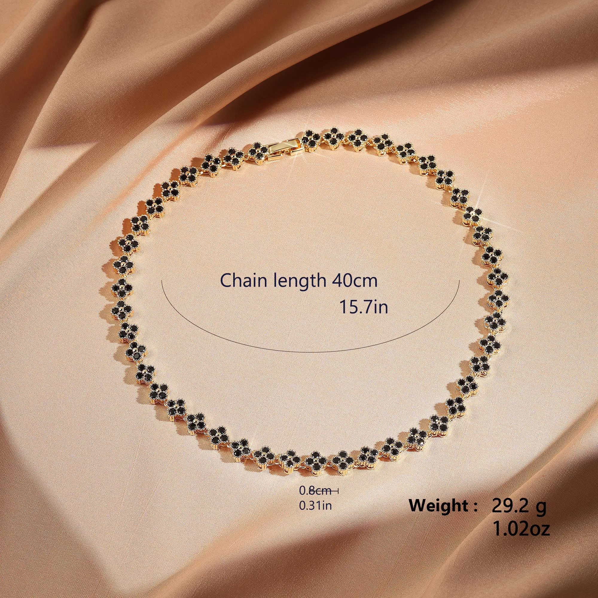 Yupsk رائع كامل ملون الزركون أربع أوراق زهرة المختنق قلادة للنساء لامعة كريستال الزفاف مجوهرات حفلات الزفاف