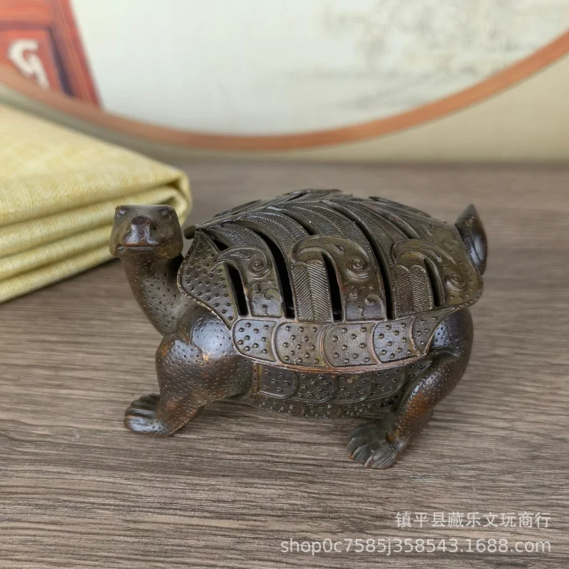 Antique Old Small Water Turtle Incense Burner Desktop Decoration NAFU Turtle High-End Crafts Fortune Chinese Home Decoration