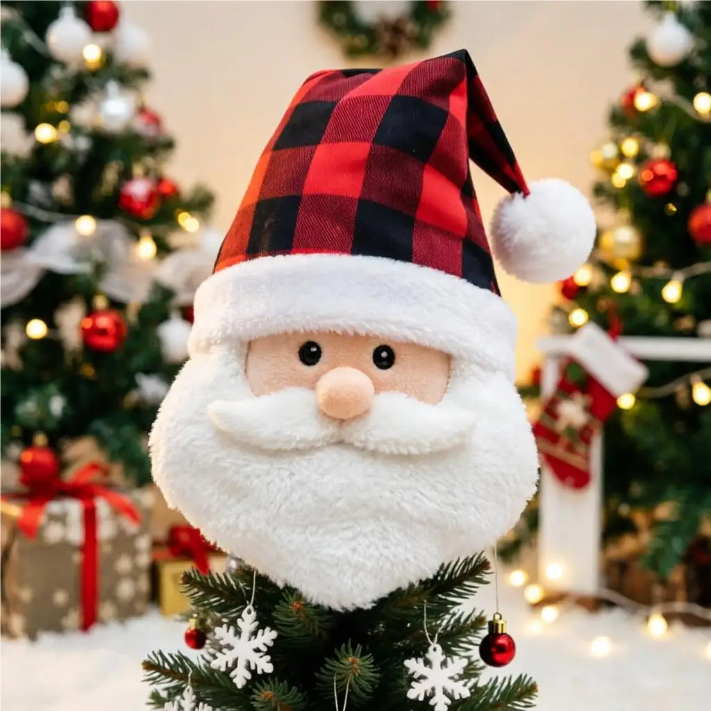 (1 Pcs/bag)28X40Cm Christmas Hat Plush Edges Christmas Decoration Children Cute Adults Atmosphere