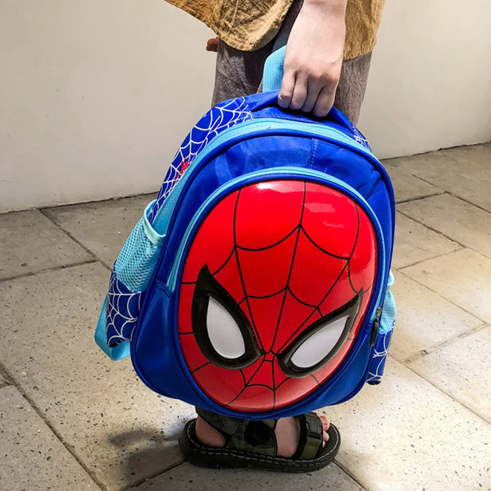 Disney Children\'s School Bag Kindergarten Boy Marvel Spider-man Backpack Large Class Bag Boy Cute Travel Lightweight Backpack