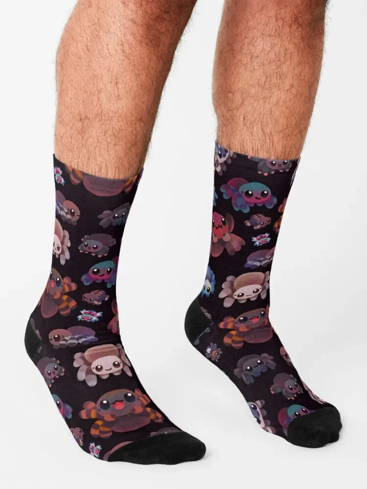 Tarantules-Chaussettes noires pour hommes et femmes, Cool Gym, Nouvel An