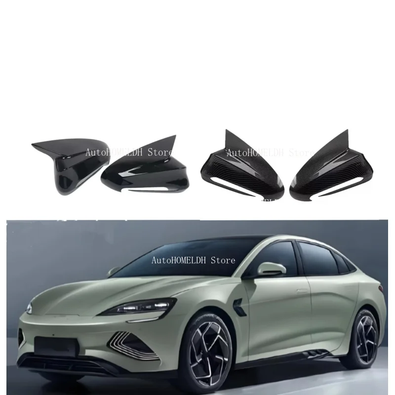 Car Rearview Mirror Cover Fit For BYD Seal Atto 4 2022 2023 2024   Side Wing Cap Rear View Case Trim Carbon Fiber