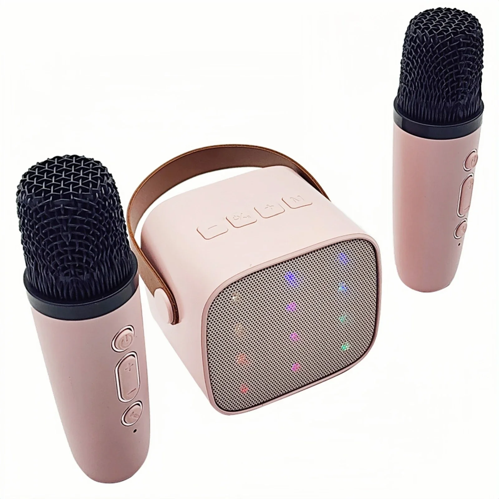Mini macchina per karaoke On-The-Go - Altoparlante Bluetooth con 2 microfoni wireless, presa Tf/aux/auricolare, ricaricabile per divertimento in viaggio
