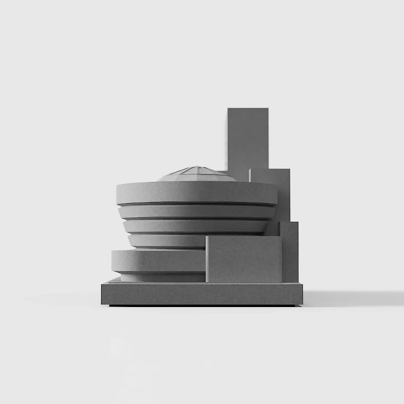 رايت | متحف جوجينهايم | نموذج بناء الأسمنت، ديكور منزلي بسيط وحديث لسطح المكتب وزخرفة نموذج منزل خرساني #6