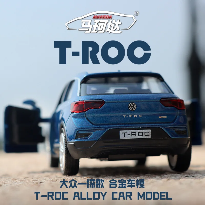 フォルクスワーゲンT-ROCスポーツSUV子供用おもちゃモデル,1:36スケール,車のドア開閉,教育コレクション,ギフト