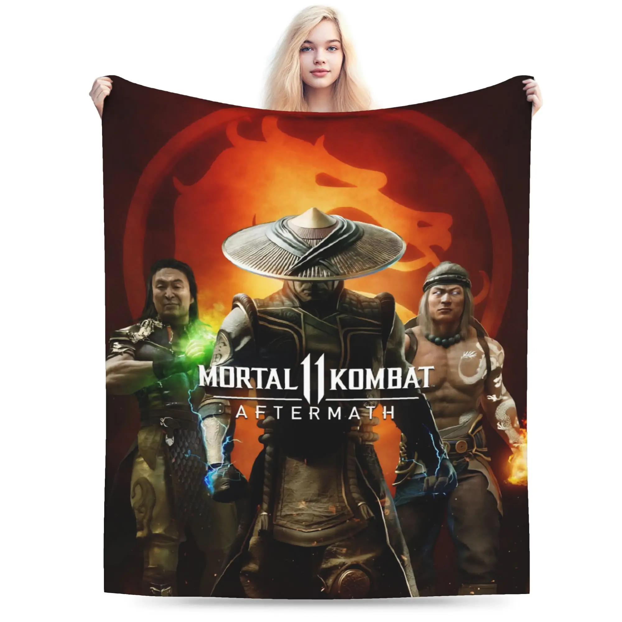 Mortal Kombat II Moive 2026 Print Blanket For Men Women Warm Cozy Fluffy  Throw Blankets for Sofa 50x60 Inches Multi-size