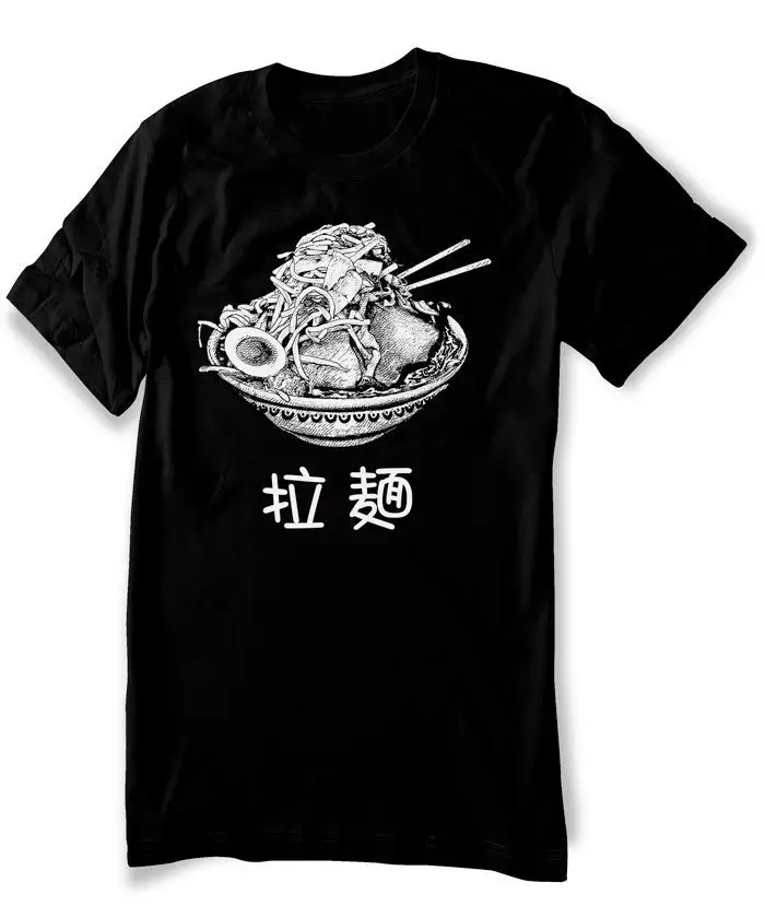 

Ramen T Shirt Japanese Noodles Food Jiro Men Sizes Hand Screen Printed