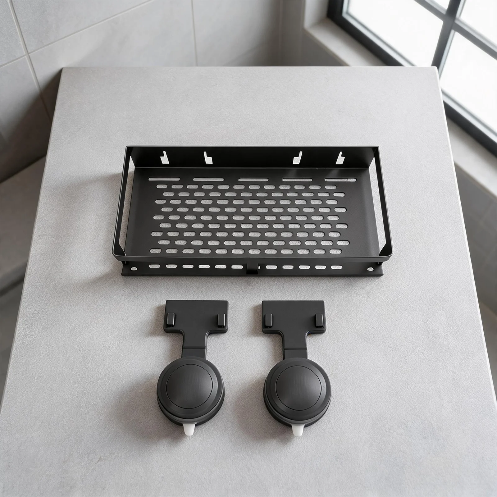 For Bathroom Shower Shelf Portable Shower Shelf Solution Shower Shelf Multiple Drainage Holes Upgraded Suction Cups