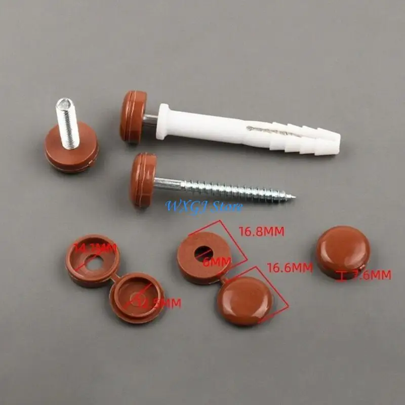 

37JE 36pcs Screw Hinged Screw Cover Foldable Button Hardware Screw Cover