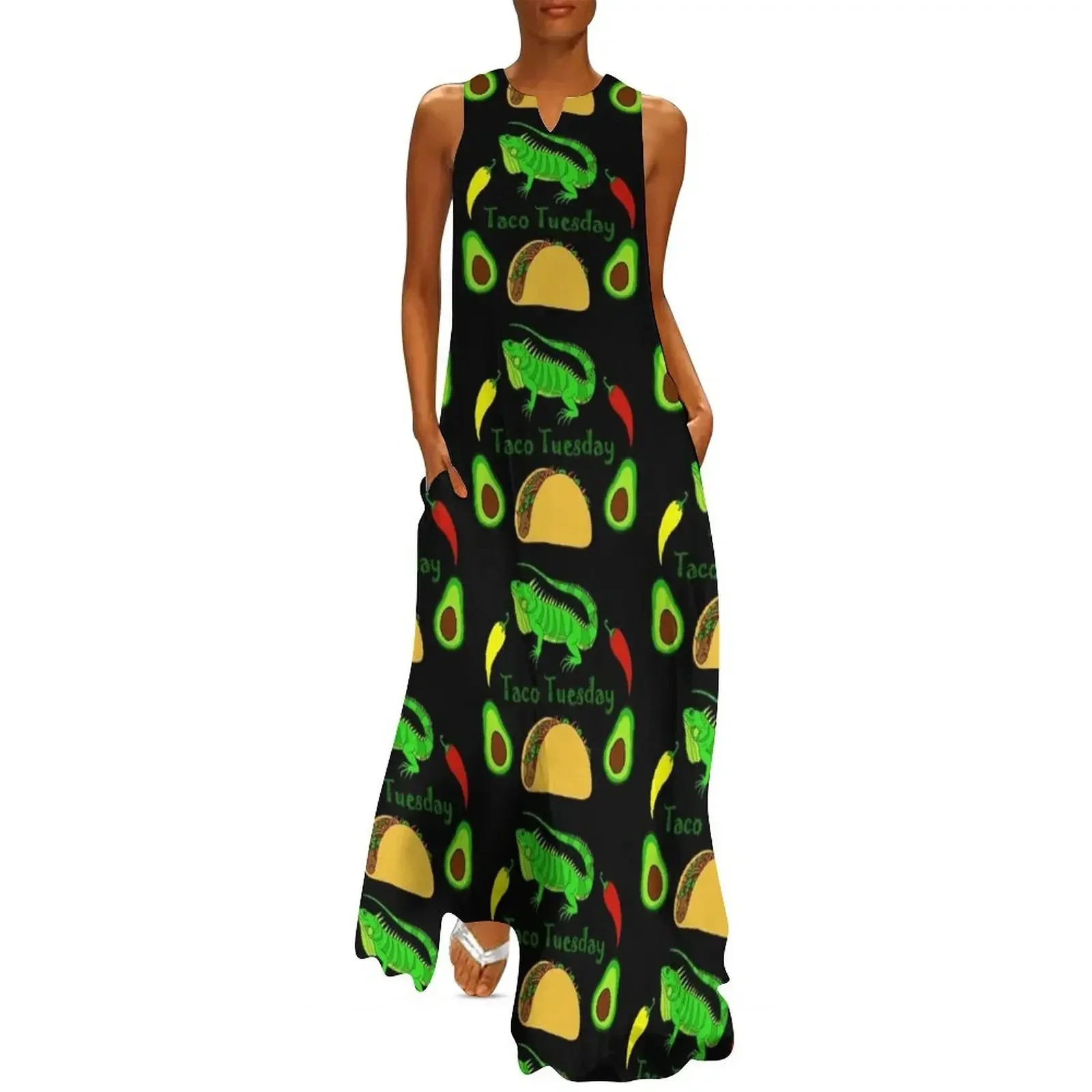 

Taco Tuesday Long Dress summer dress korean women clothes Bride dresses Clothing female Dress