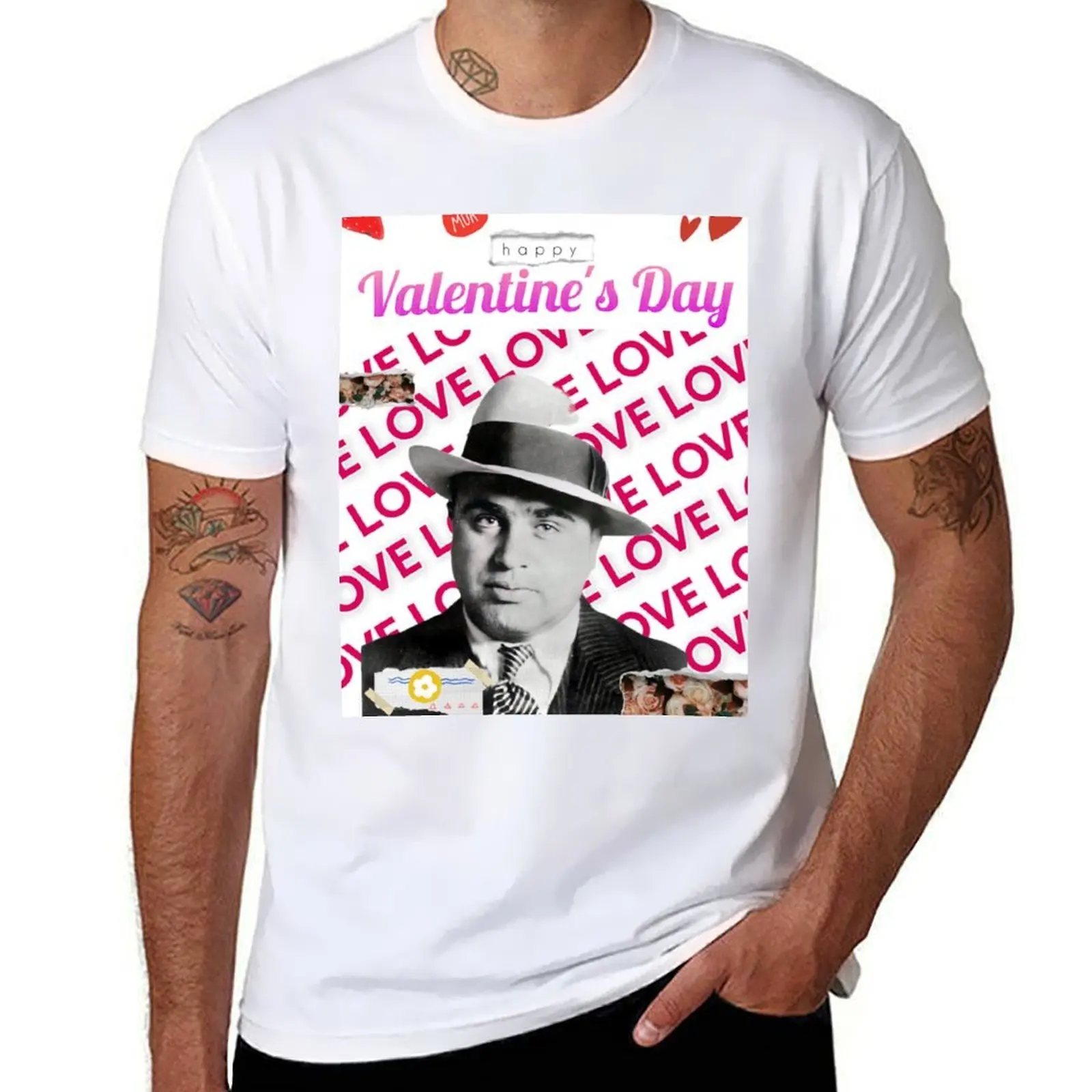 

Capone wishes you happy Valentine's day T-Shirt man t shirt graphic man t shirt luxury T-Shirt