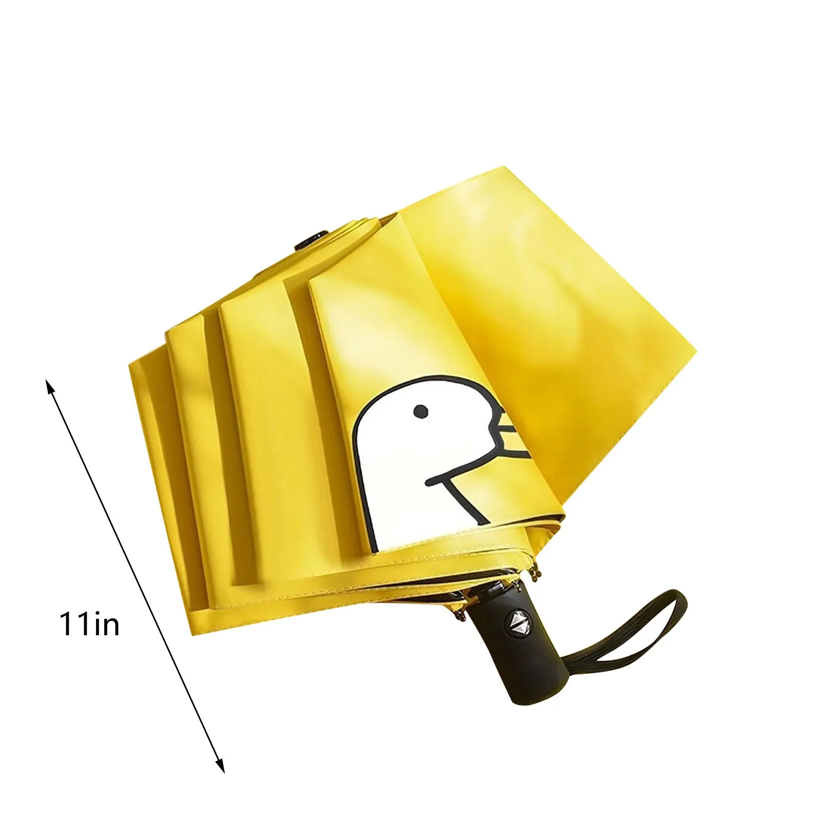 Cartoon Yellow Duck Sun Umbrella Cute Cartoon Umbrella UV Protection 3 Folding Portable Sun Shade for Women and Children Gift