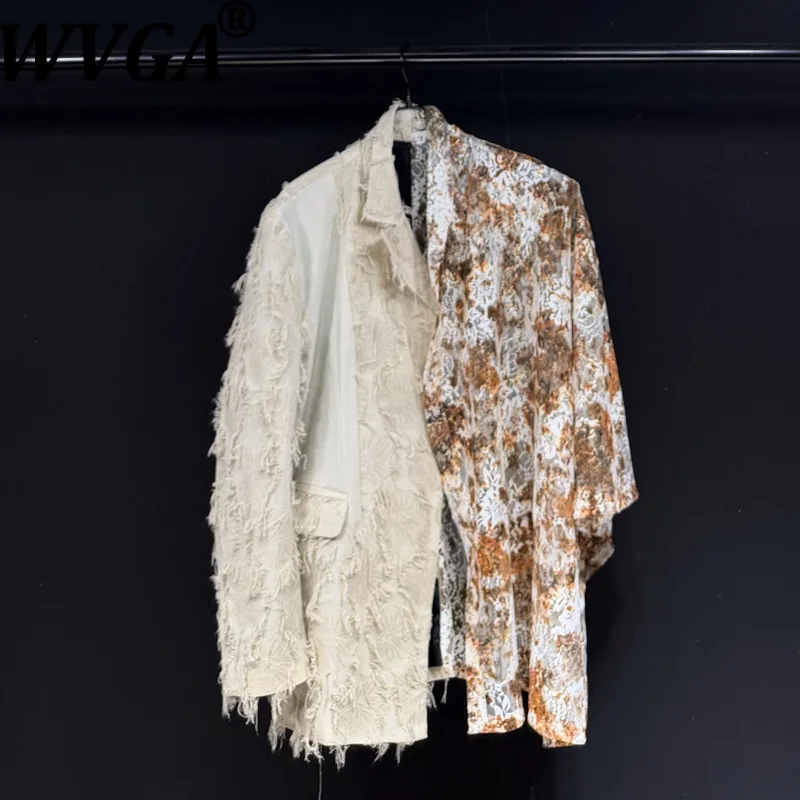 

WVGA весна осень новый мужской уличный кружевной модный костюм с длинными рукавами пальто нишевые шикарные повседневные пиджаки с отложным воротником Ins W13379