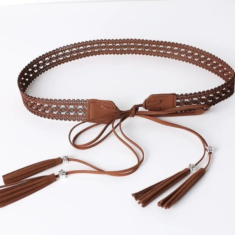 Ethnic Style Handmade Woven Belt For Women Paired With Dresses Vintage Hanfu Waist Rope Bohemian Style Outdoor Travel Belt