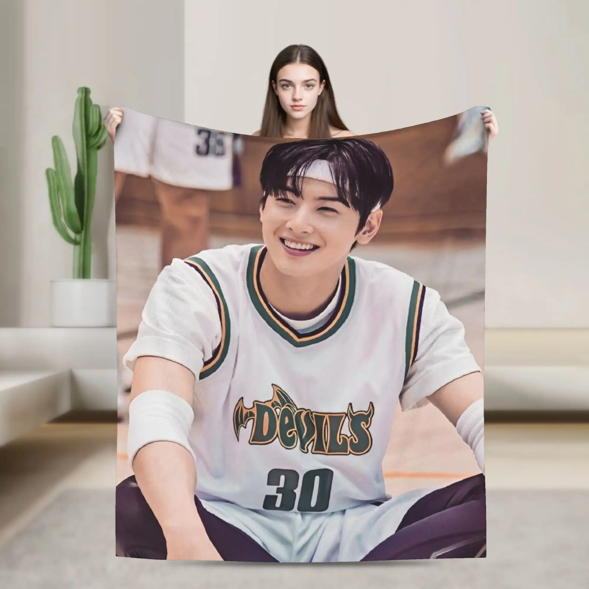 True Beauty Series Hwang in Youp Cha EunWoo Blankets Fleece  Super Soft Throw Blankets for Bedroom Sofa Bed Rug
