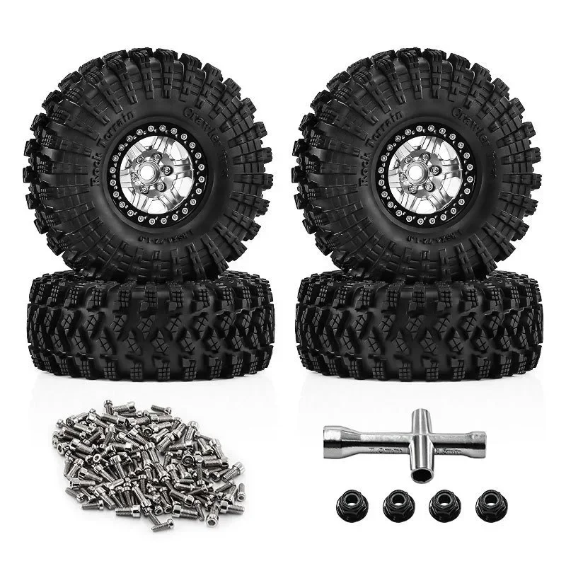 

Metal 1.9 Beadlock Wheel Rim Tires Set for 1/10 RC Crawler Car Axial SCX10 III AXI03007 90046 TRX-4 Redcat GEN 8