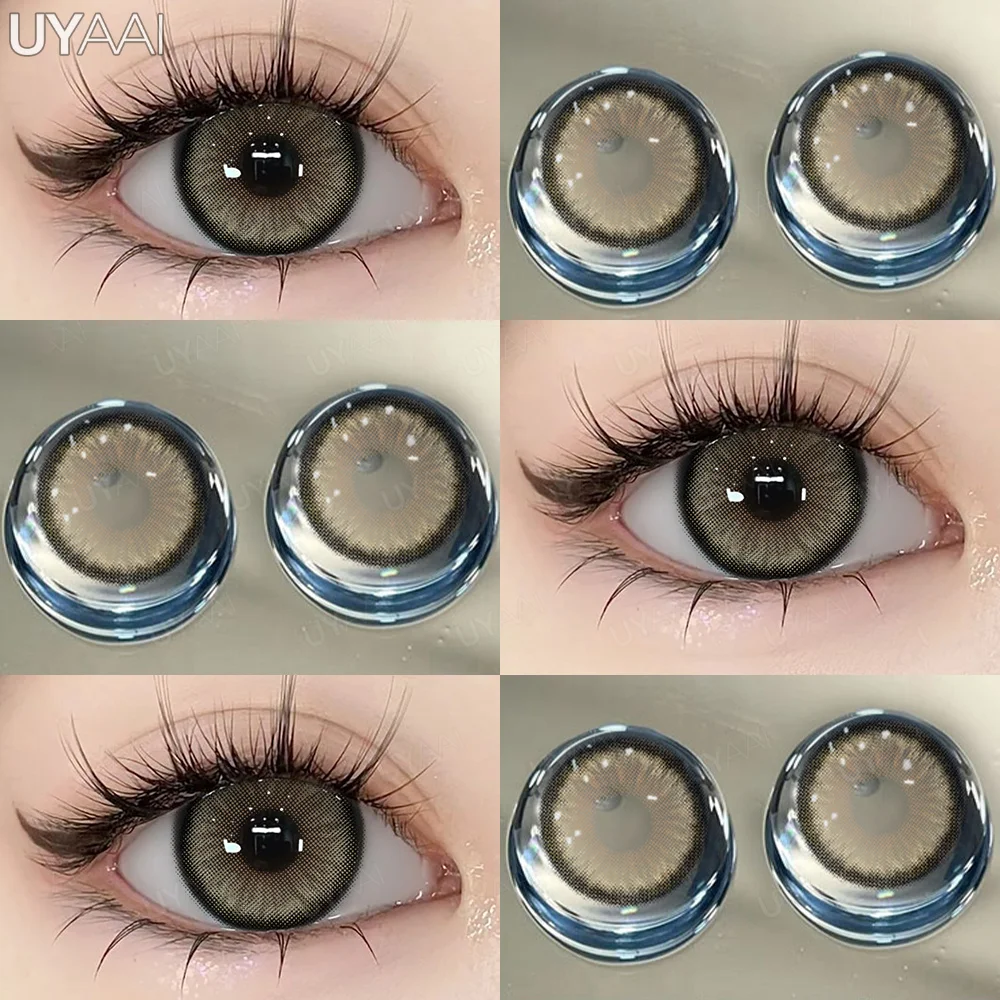 UYAAI 1 Paar natürliche Kontaktlinsen in brauner Farbe für Augen, blaue Augenlinsen, grüne farbige Pupillen, hochwertige Farbe – Detail 18