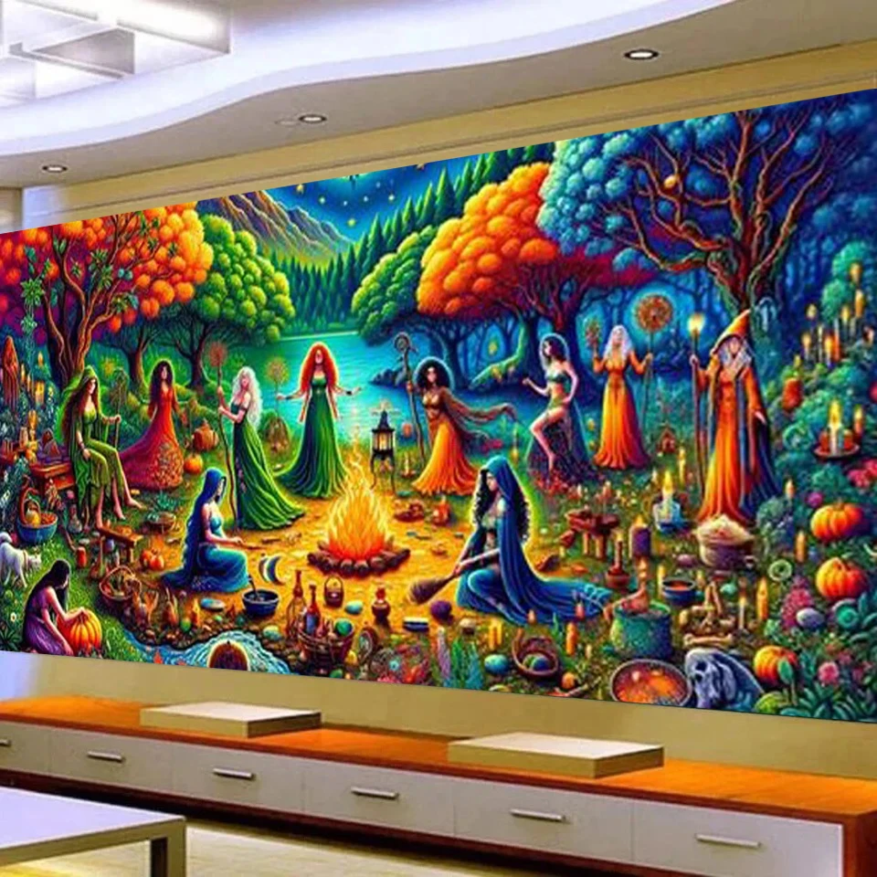 

Психоделический пейзаж ведьмы 5D большой Diy алмазная живопись новая полная алмазная мозаика вышивка крестиком наборы фэнтези домашнее искусство