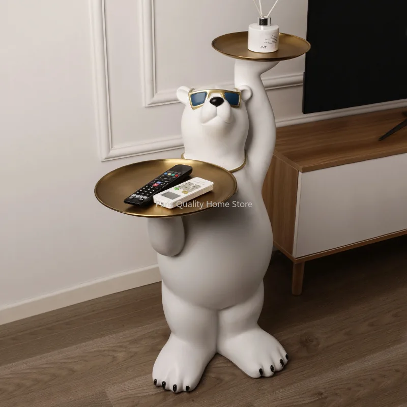 Creative Large Polar Bear Decoration Living Room Sofa Next To The Tray To Collect Home Decoration Housewarming Gifts