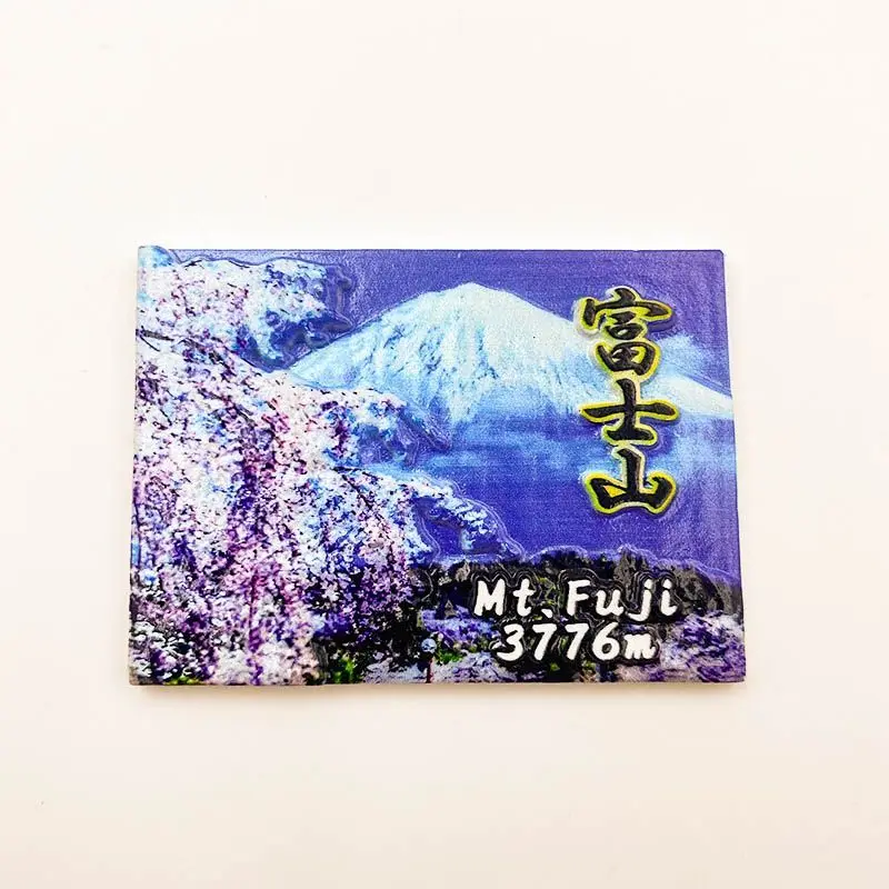 Japan Mount Fuji Scenery Tourist Souvenir High-Value Refrigerator Magnet Resin Strong Magnetic Decoration Unique Gift