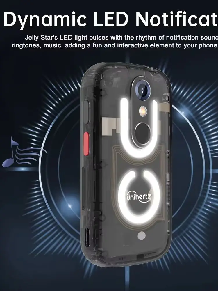 Bild 7: Unihertz Jelly Star Mini-Smartphone, 8 GB, 256 GB, LED-Licht, entsperrt, transparente Rückseite, Mobiltelefone für Ersatztelefone