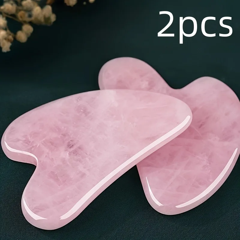 

High-Quality Natural Rose Quartz Heart-Shaped Massage Tool, Soothing & Smooth Gua Sha Board for Face & Body, Ideal for Couples