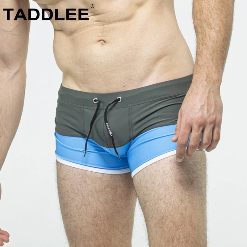 Taddlee Mens Square Leg Swim Trunks Sexy Swimwear Swimsuits Briefs Bikini Beach