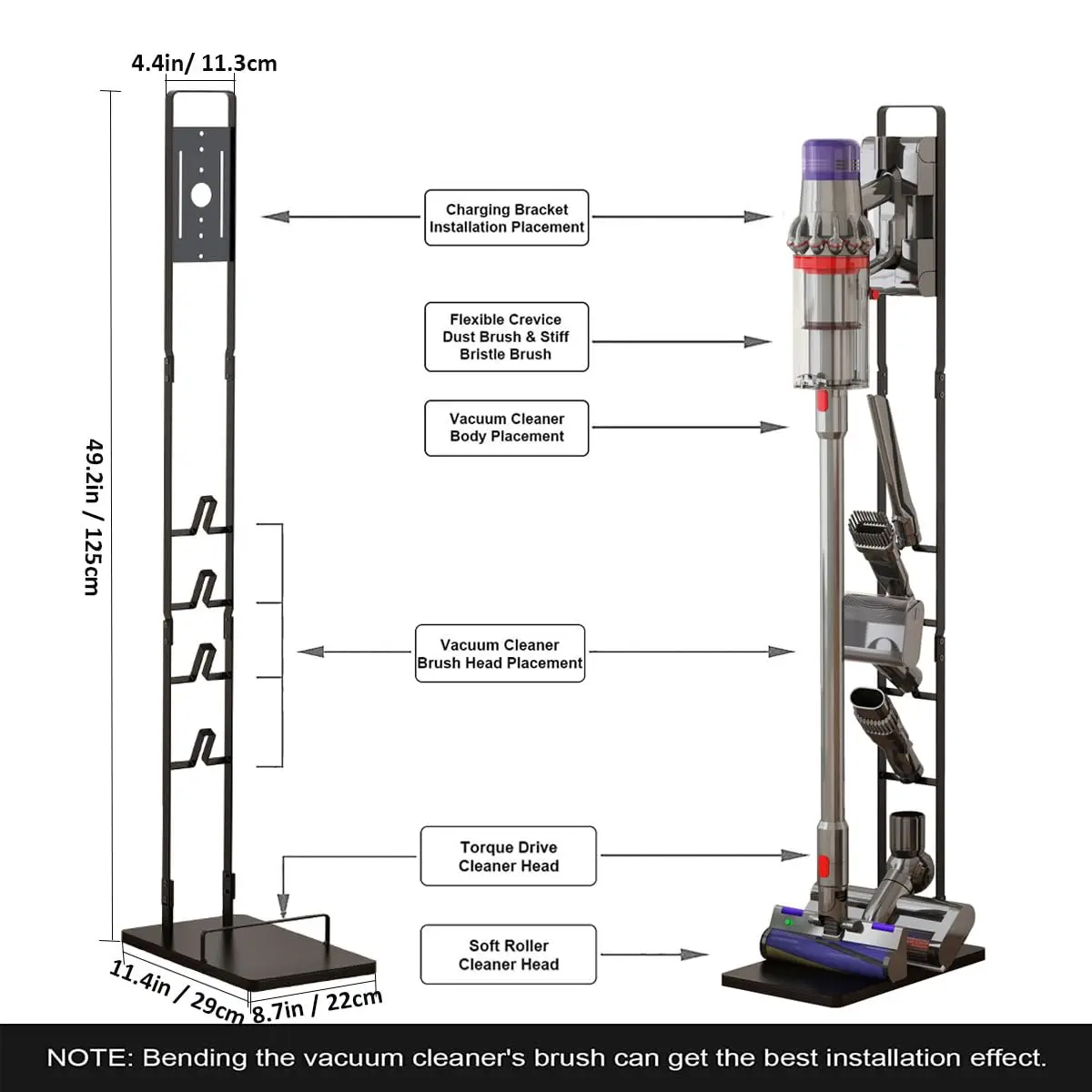 Foho Vacuum Stand, Storage Bracket Stand Holder, Stable Vacuum Stand Compatible with Dyson V15 V11 V10 V8 V7 V6 Handheld Cordles - view 6