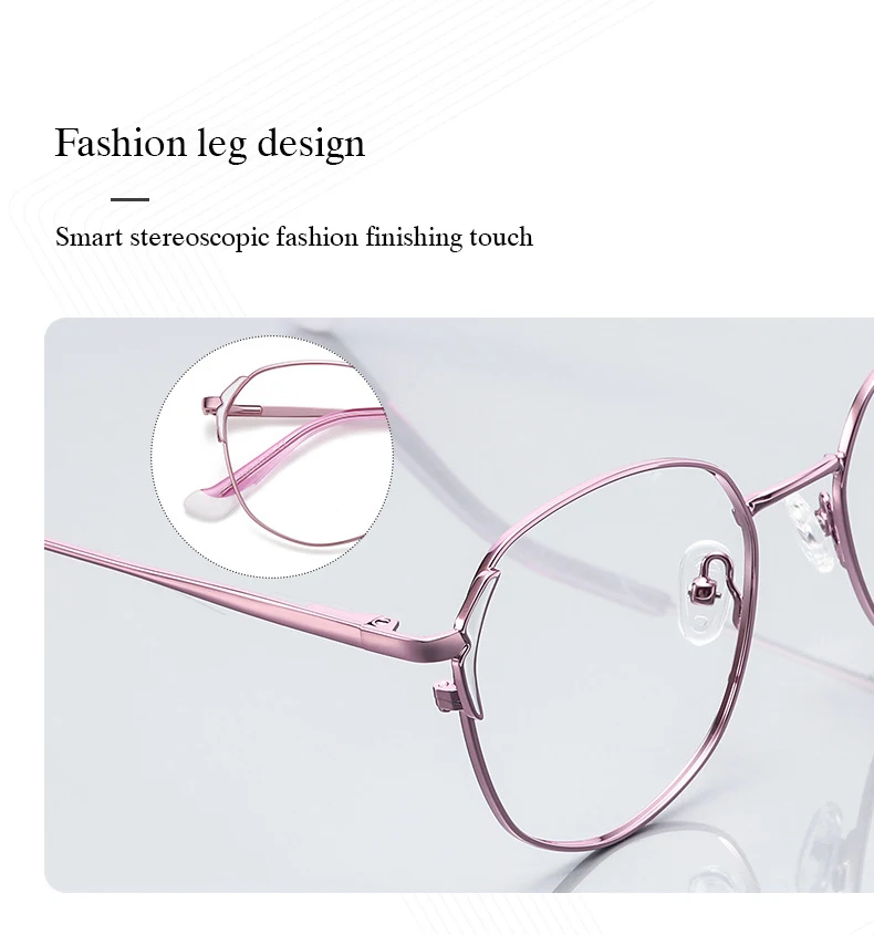 Neue Gläser Frauen Mode Weibliche Brillen mit Rezept Legierung Flexible Metall Stilvolle Optische Verordnung Brillen Frau Specs – Detail 3