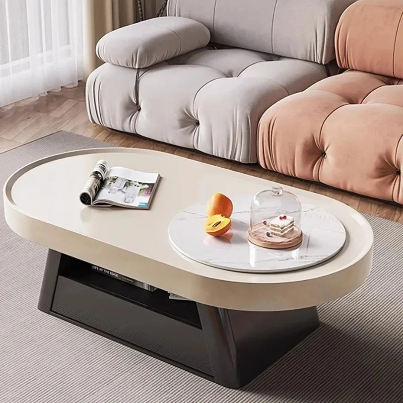 

European Aesthetic Coffee Table Transform Clear Organizer Luxury Modern Side Table Living Room Mesa Centro Unique Furniture