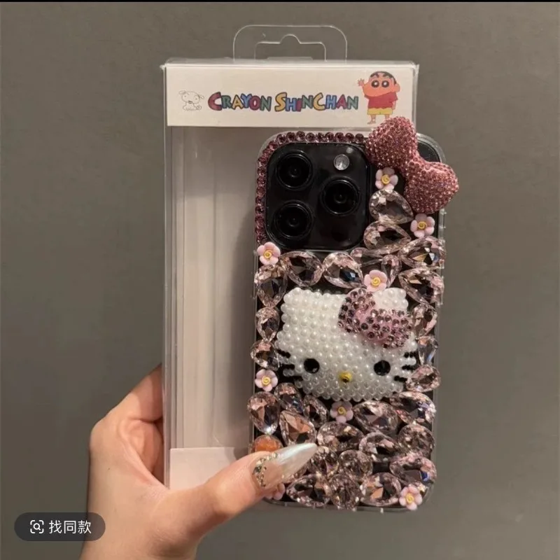 سانريو هالو كيتي مناسب لهاتف أبل 15proMax الجديد 2025 العصري 14proMax 13p شامل 12 مضاد للسقوط 11/16kt هدية العيد