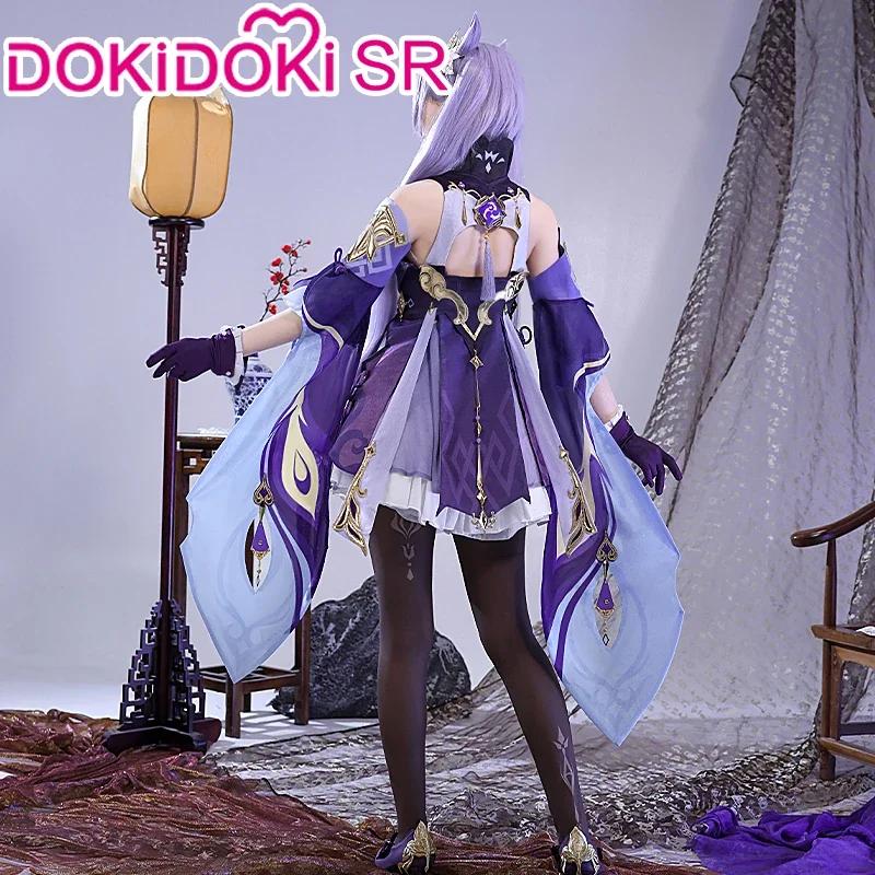 IN magazzino Keqing Cosplay Game Genshin Impact Cosplay DokiDoki-SR Genshin Impact Ke Qing Cosplay Women Cute Costume Christmas
