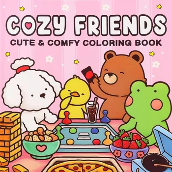 Cozy Friends Simpatico libro da colorare comodo per adulti e adolescenti con adorabili creature in comode momenti Hygge per il relax