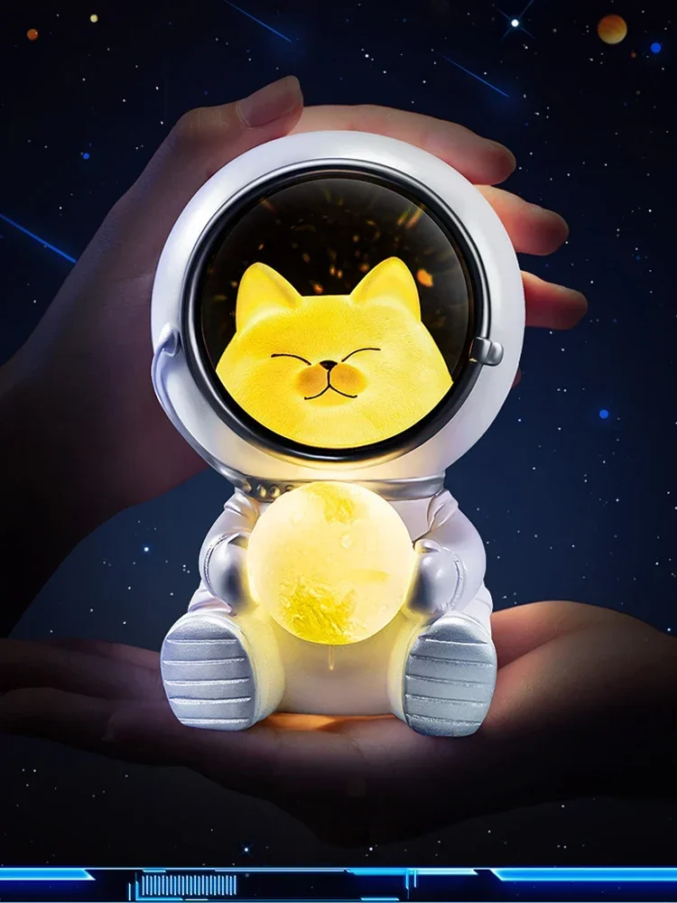 Pet Astronaut USB LED Charge Night Light Galaxy Guardian Astronaut Night Light Bedroom Decoration Star Kids Birthday Gift