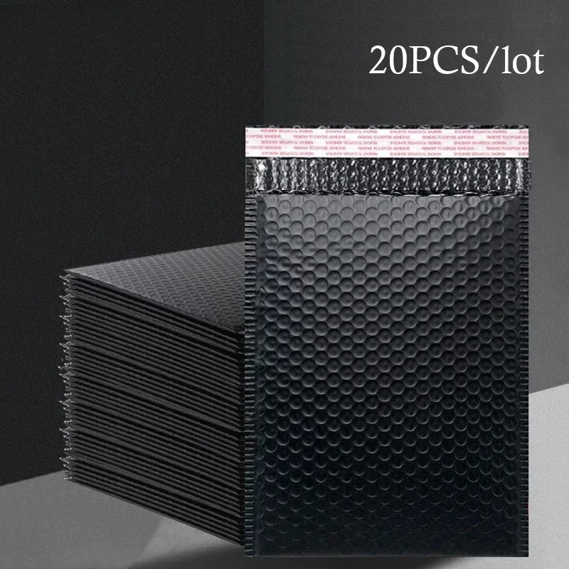 20 шт./лот, черные пенопластовые конверты, самозапечатывающиеся почтовые конверты, мягкие транспортировочные конверты с пузырьковой почтовой сумкой, транспортировочные пакеты, сумка