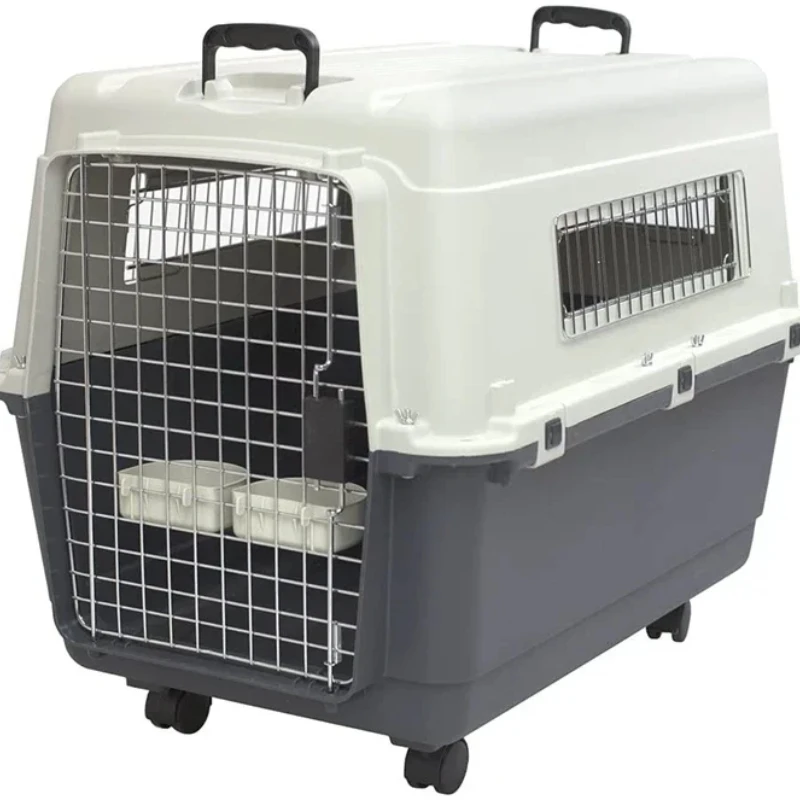 Portable Plastic Indoor Outdoor Wholesale Pet Aviation Transport Box Function Large Dog Cage Plastic Kennels