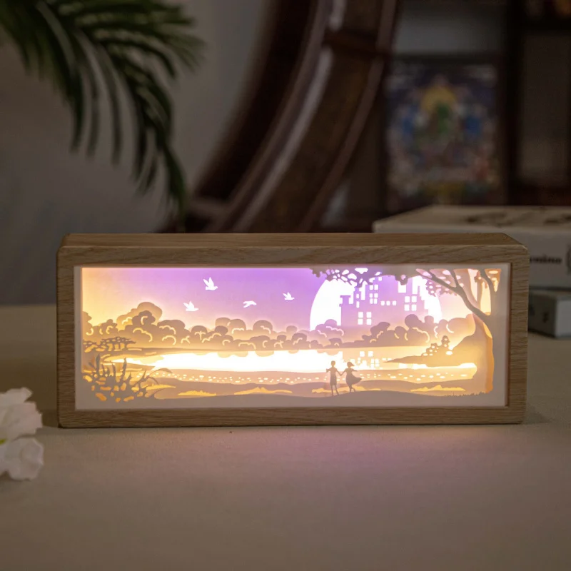 

Creative Gift Trendy Long Strip3D 3D Paper Carving Lamp Night Light Shadow Holiday Birthday Lighting Bedroom Small Gift