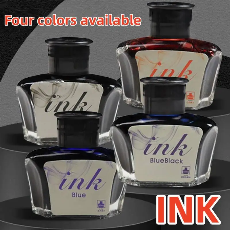 

50ml Black/red/blue/Blue Black Pen Ink Advanced non-carbon non-blocking pen for adult office student calligraphy practice glass