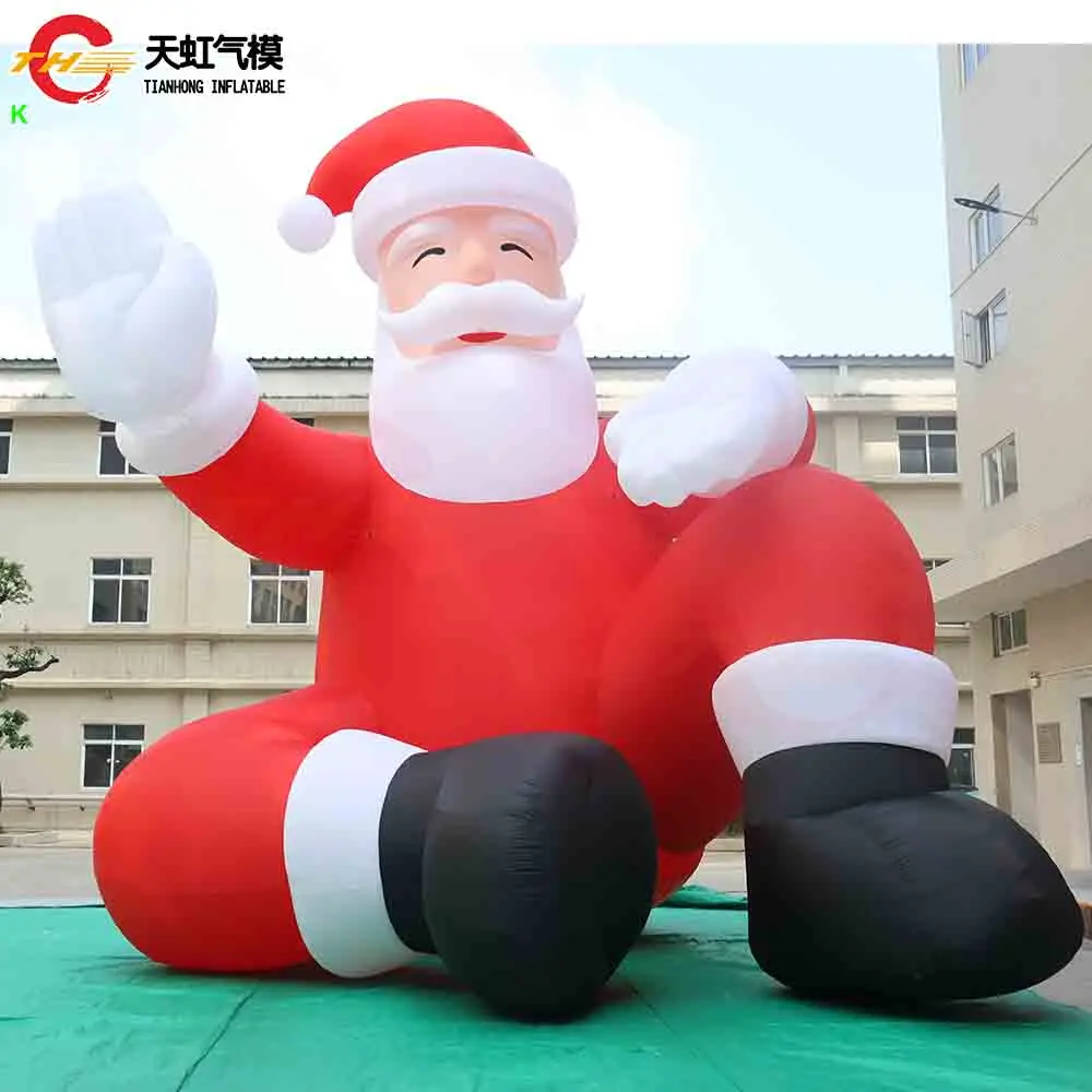 

Быстрая доставка, гигантский надувной мультфильм Санта-Клауса высотой 9 м с воздуходувкой, большая модель для украшения рождественского двора
