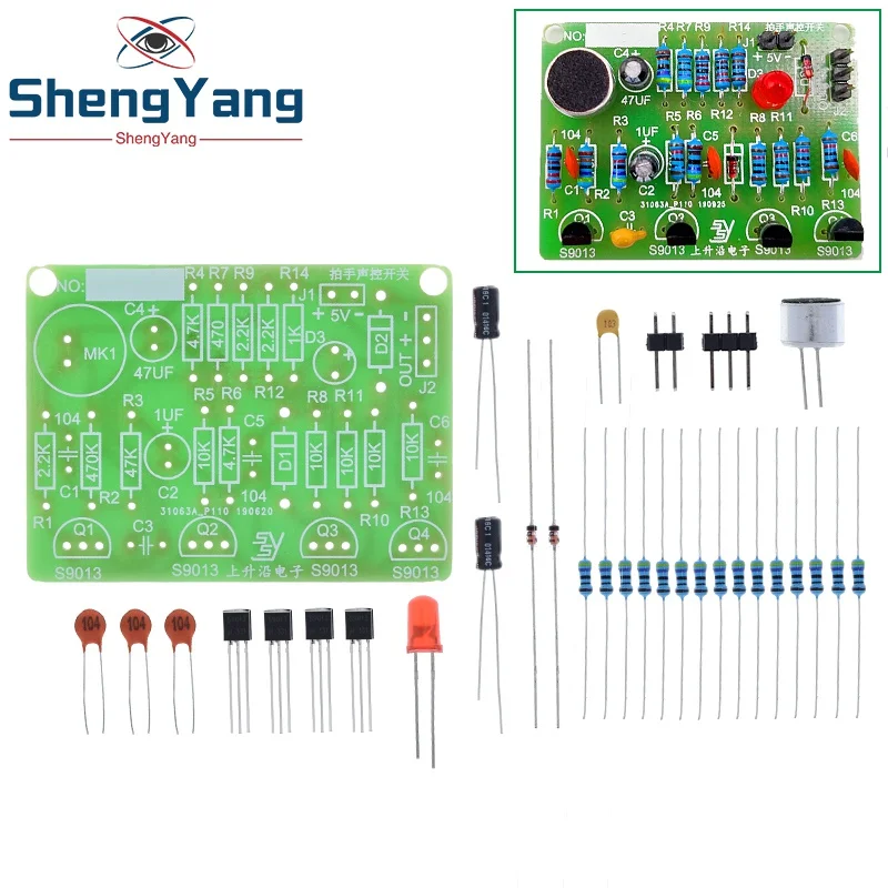 TZT Electronic Acoustic Clap Control Switch DIY Kit Sound Sensor Electronic Circuit DIY Suit Integrated PCB Module