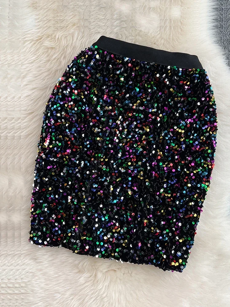

Модные женские юбки с блестками, облегающая мини-юбка-карандаш, короткая юбка с запахом, уличная одежда для вечеринок, простая весенняя туника GD638