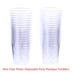 30/36/50Pcs Mini Clear Plastic Shot Glasses Jelly Cup Plastique Tumblers Wedding Birthday Party Kitchen Accessories