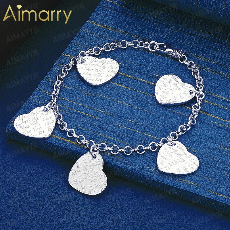 925 Sterling Silver Vintage Engraved Love Pendant Bracelet for Women's Parties Banquets Weddings High-quality Fashion Jewelry